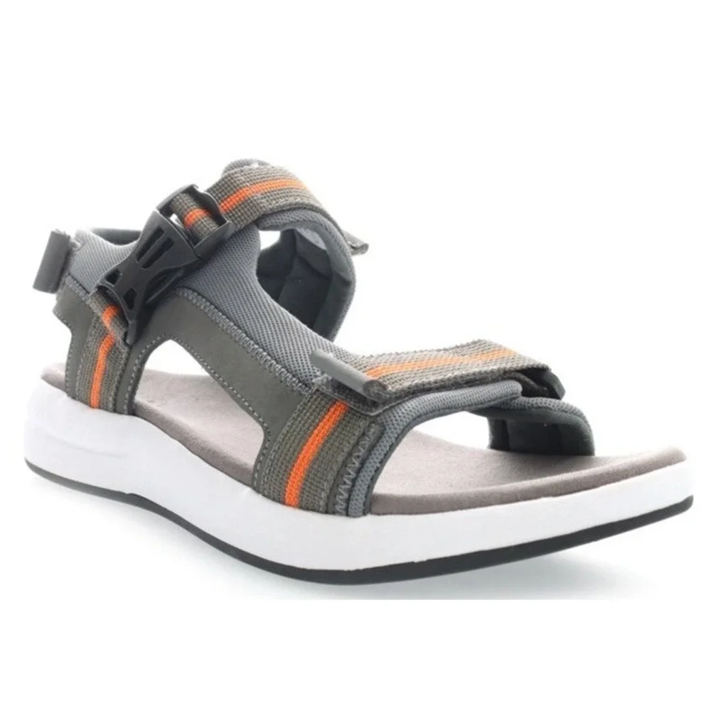 New Propet Eli Strap River Mens Grey Open Toe Sandals MSV031N Size 13 X Wide EEE